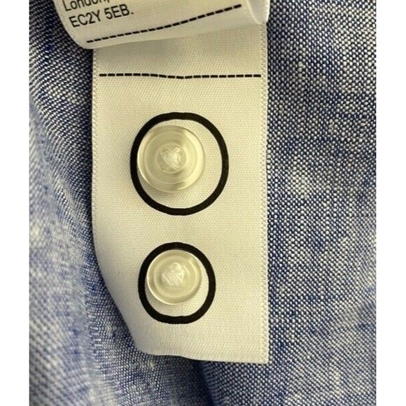 Untuck it Vin Santo Shirt Wrinkle-Resistant Slim Fit Linen Blue Relax Large EUC - Picture 6 of 9